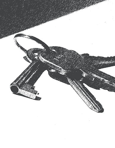Schlüsseldienst Grevenbroich schwarz weiss Bild von einem Schlüsselbund